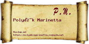 Polyák Marinetta névjegykártya